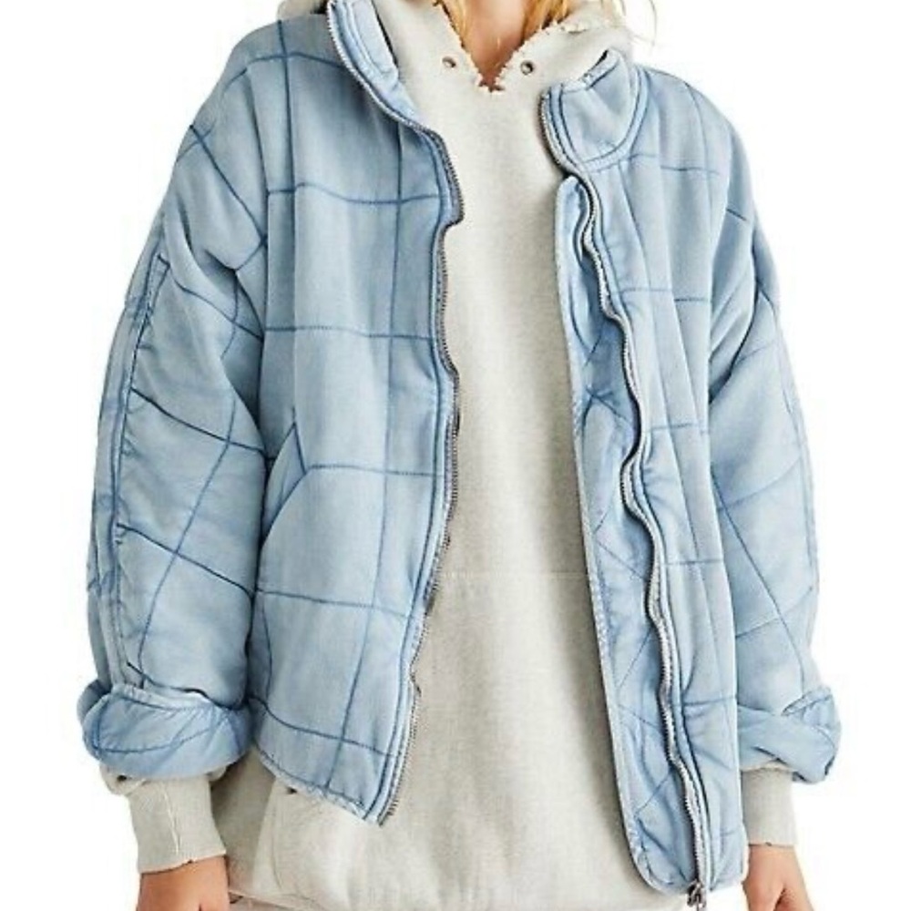 Light Blue Quilted Women's Jacket